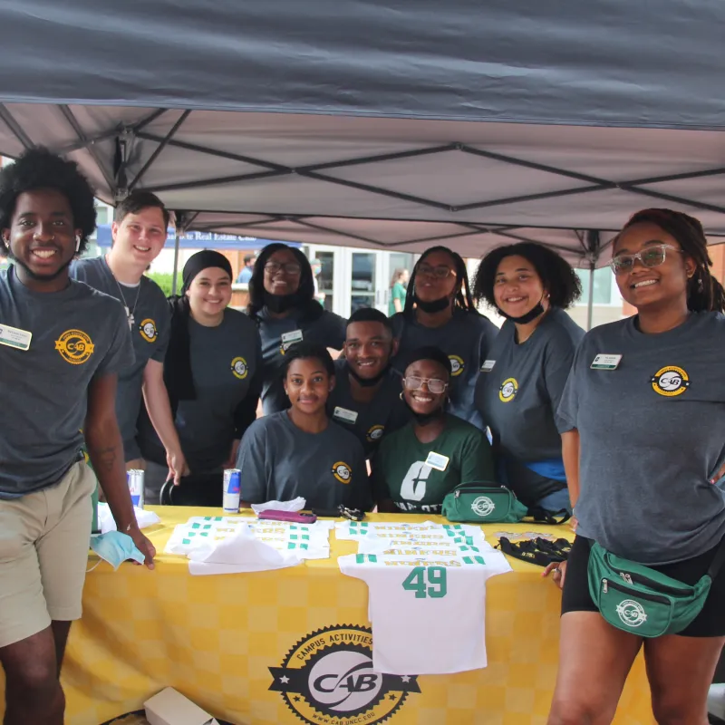 Campus Activities Board members at a tabling event